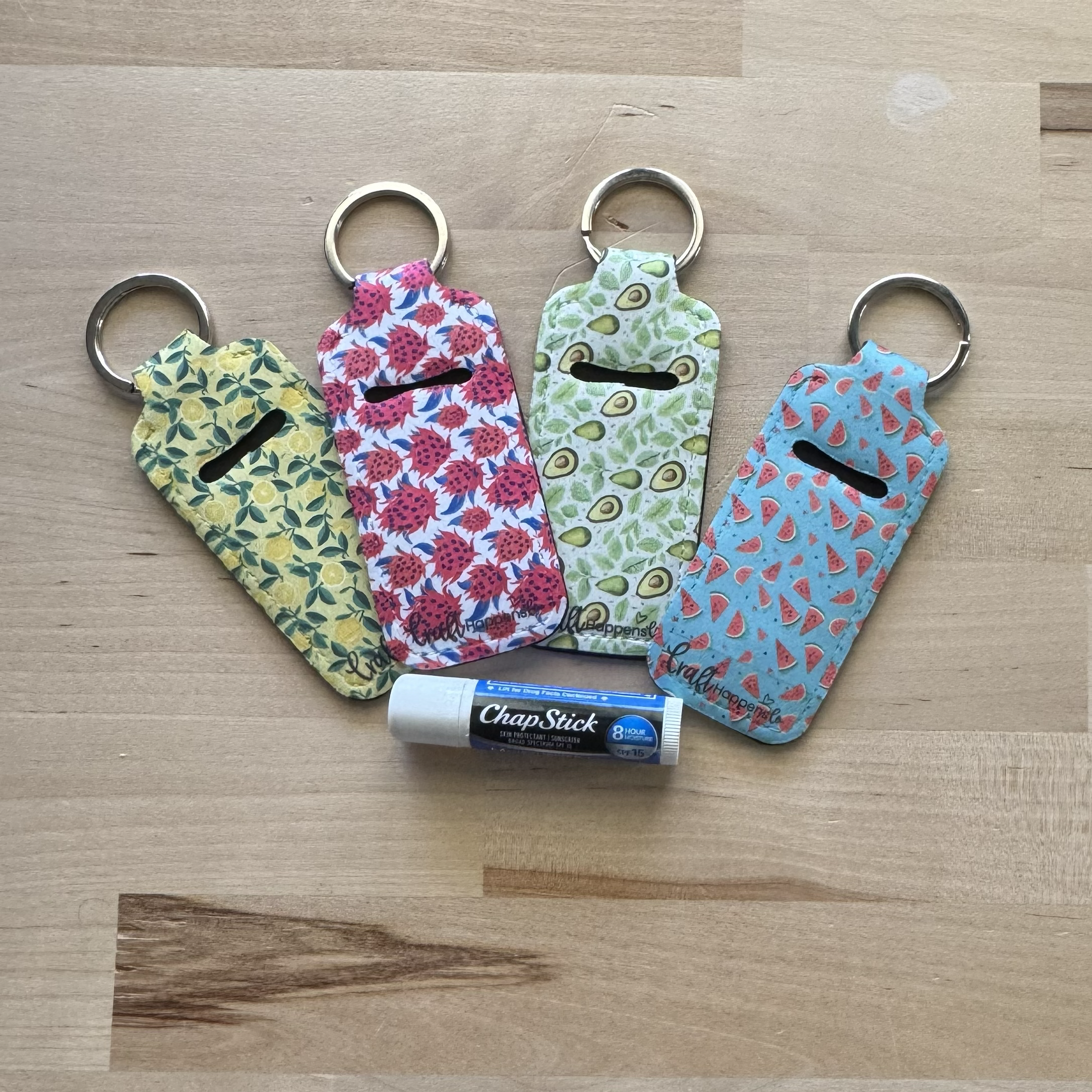 Fruit Chapstick Holder Keychain