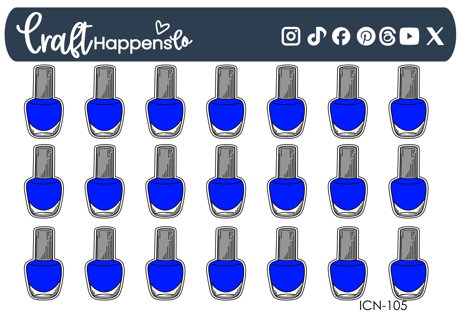 "Nail Polish" Icon Sticker Sheet