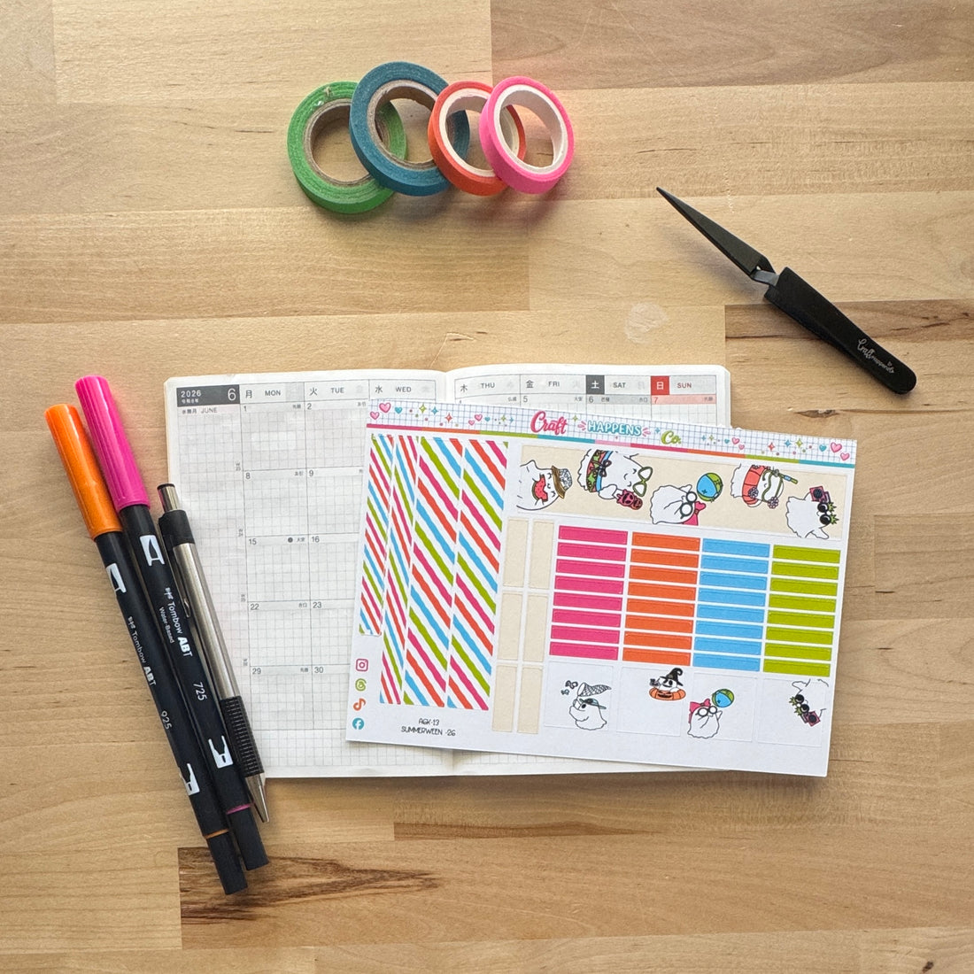 Summerween A6 Monthly Planner Kit