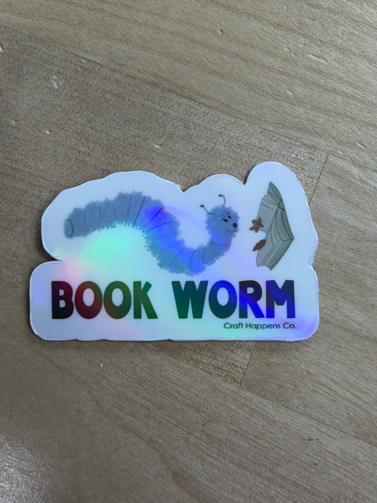 Bookworm Small Die Cut Sticker