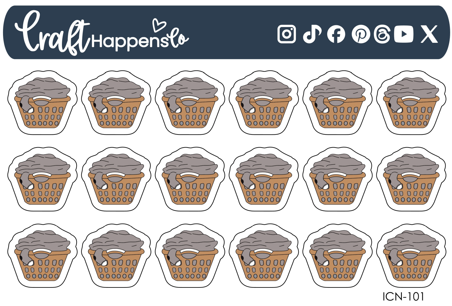 "Laundry" Icon Sticker Sheet