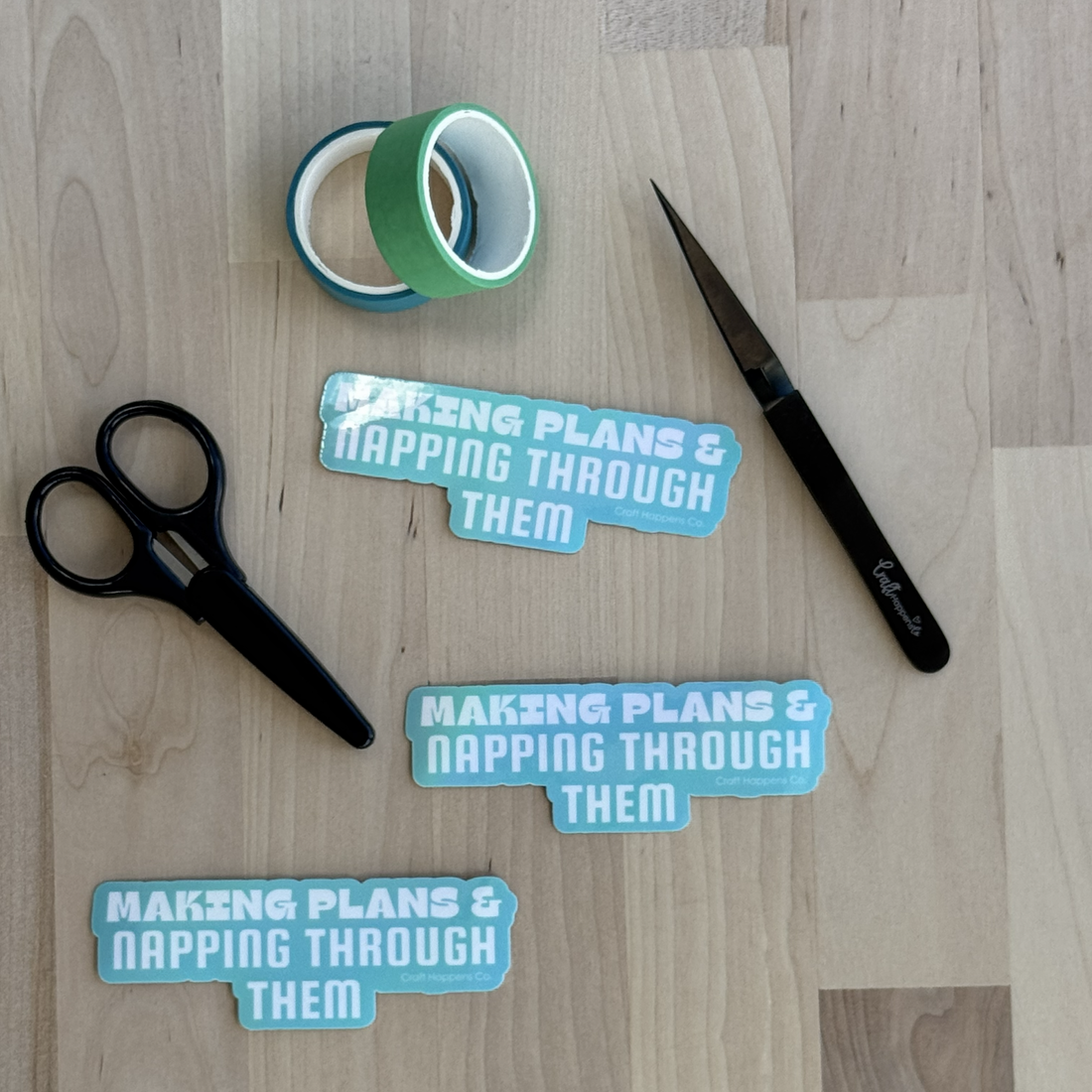 Making Plans & Napping Through Them Die Cut Sticker