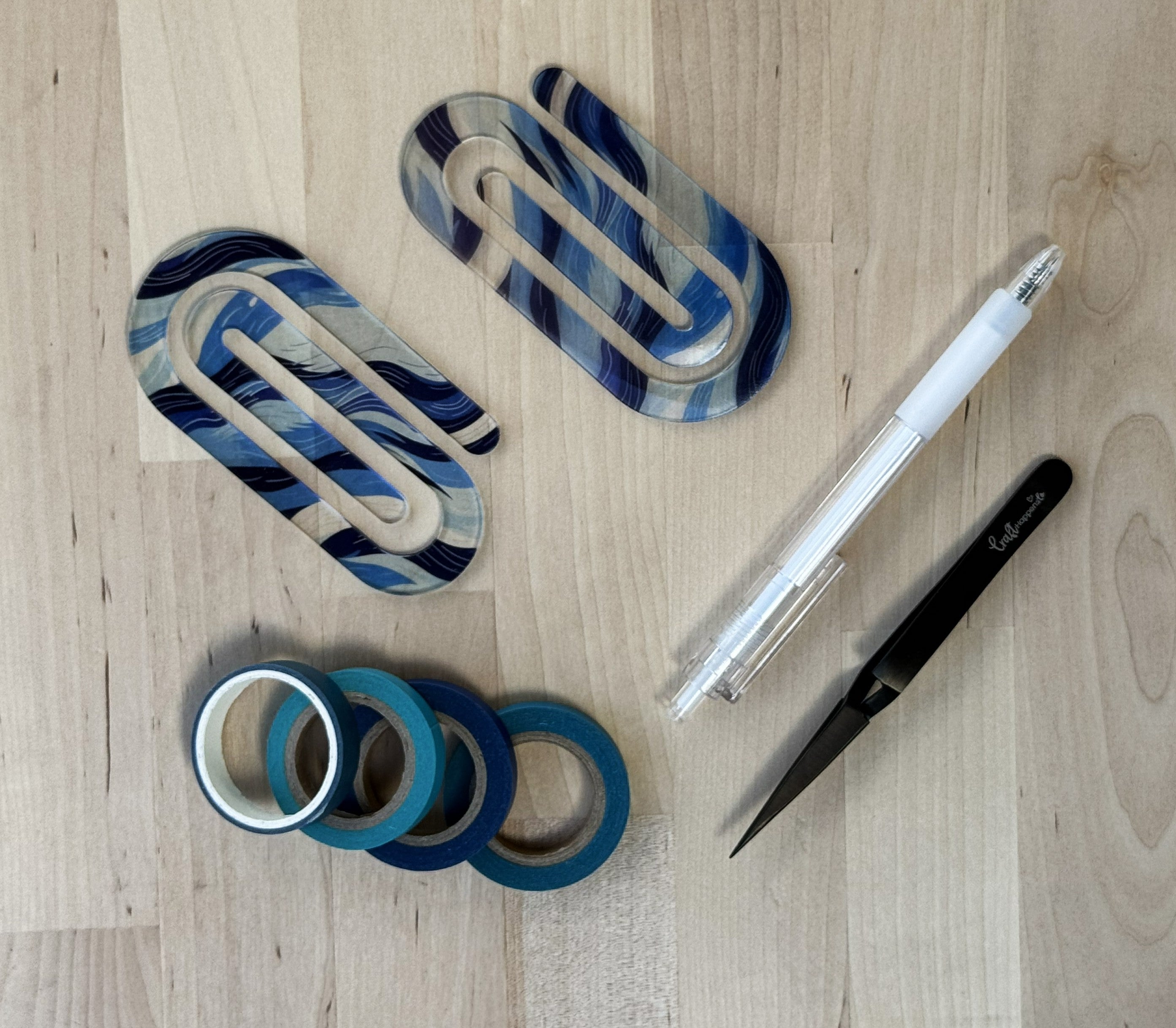 Blue Snow Day Sublimation Jumbo Paper Clip