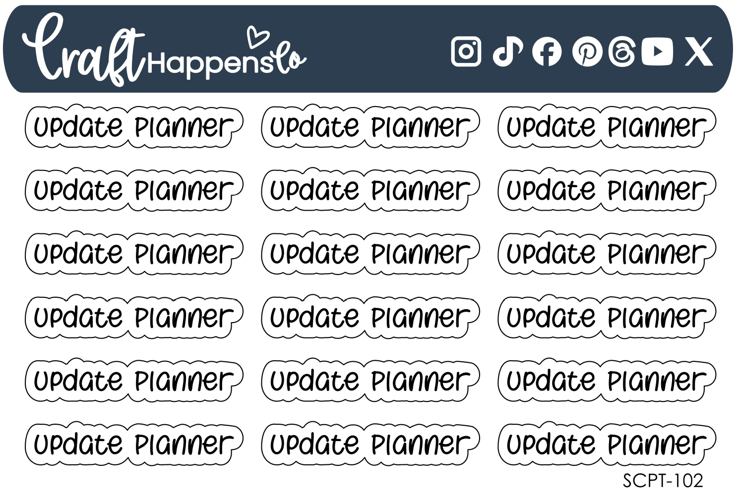 "Update Planner" Script Sticker Sheet